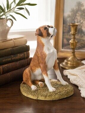 Sherratt & Simpson Boxer Dog Figurine Hand Painted Hand Crafted Decor